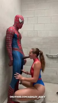 Watch Ashley Aoky Spiderman Outfit Cosplay Public Sextape