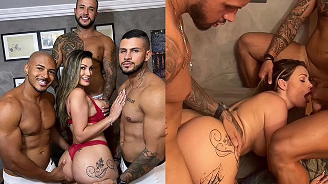 Watch Andressa Urach lets herself be fucked by a group of men