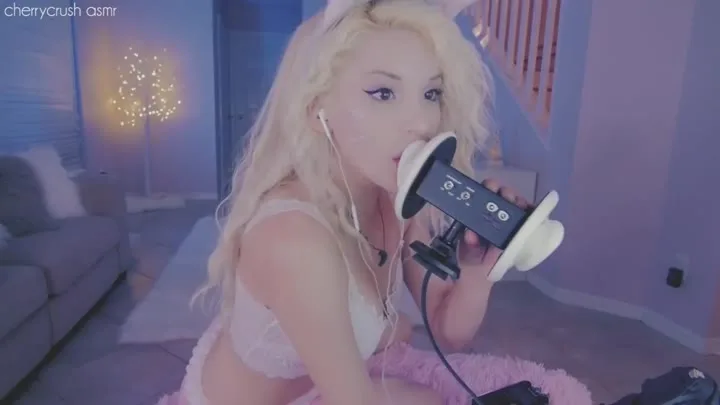 Watch Cherry Crushs Sensual ASMR Ear Licking Video Surfaces