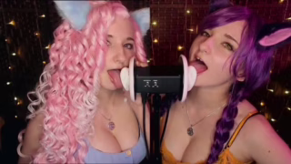 AftynRose ASMR Twin Ear Licking Patreon Video