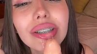 Watch NiinaTeen Sucks A Dildo Off And Rides It